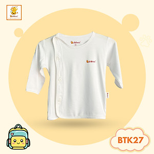 Áo sơ sinh Babiboo cài chéo tay dài vải visco siêu mềm mại cho bé BTK24