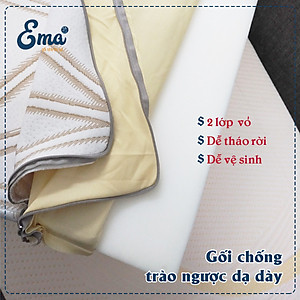 Gối chống trào ngược dạ dày thực quản người lớn Ema giúp giảm trào ngược dạ dày, viêm họng mãn tính, nuốt vướng, nghẹn cổ, khó thở khi ngủ, ngáy ngủ