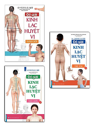 Combo Đồ Giải Kinh Lạc Huyệt Vị: Nam Giới + Nữ Giới + Trẻ Em (Bộ 3 Cuốn)_MT