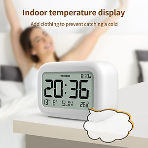 Đồng hồ báo thức điện tử Xioami Youpin HAPPIME có đèn nền LCD HD Thời gian màn hình lớn / Ngày / Tuần / Hiển thị nhiệt độ Hàng nhập khẩu