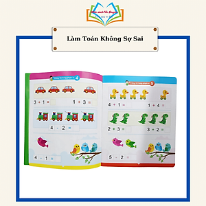 Bộ Vở viết xóa được 4 cuốn - Tư duy logic và làm toán không sợ sai - Wipe clearn (Tặng kèm 2 bút viết xóa)