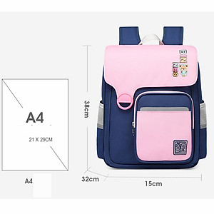 Ba lô học sinh cấp 1&2 siêu nhẹ chống gù chống nước cao cấp phong cách châu âu - HS1037A