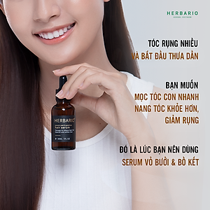Serum mọc tóc tinh dầu vỏ bưởi & tinh dầu bồ kết herbario 30ml tinh chất kích thích mọc tóc nhanh, ngăn rụng tóc, hỗ trợ trị Rụng Tóc, làm tóc dài nhanh