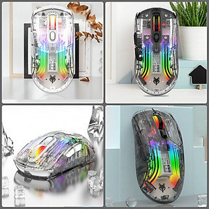Chuột Led Không Dây Bluetooh Pin sạc XYH20 trong suốt , Chống ồn , đa kết nối nhiều thiết bị hàng nhập khẩu