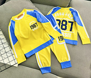 Đồ bộ bé trai, Bộ ngủ dài tay cho bé trai hình thể thao Siêu nhân từ 12-40kg chất thun lạnh mềm mịn mát