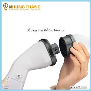 Máy Cọ Chà Sàn Vệ Sinh  Tự Động, Bàn Chải Làm Sạch Vệ Sinh Nhà Tắm Không Dây Với 4 Đầu Thay Thế