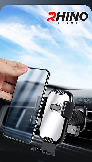 Kệ kẹp điện thoại trên ô tô Rhino KP702, giá đỡ gắn điện thoại trên điều hòa xe tiện lợi - Hàng chính hãng