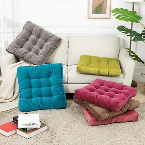 Đệm ngồi bệt vuông, đệm lót ghế văn phòng vải nhung cao cấp A - 40x40x6cm giao màu ngẫu nhiên