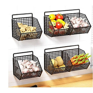 Kệ Lưới Đựng Gia Vị Dán Tường,Kệ Nhà Bếp, Đựng Hành Tỏi, Đồ Nhà Tắm... Tặng Kèm Miếng Dán Siêu Chắc Chắn - HÀNG CHÍNH HÃNG MINIIN