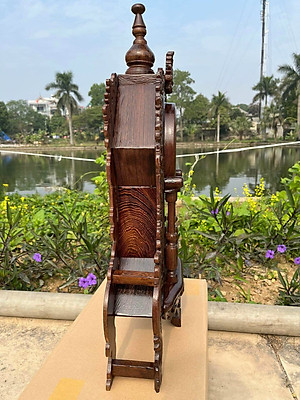 ĐỒNG HỒ QUẢ LẮC ĐỂ BÀN TÂN CỔ ĐIỂN BẰNG GỖ MUN KT 70×45×15CM 