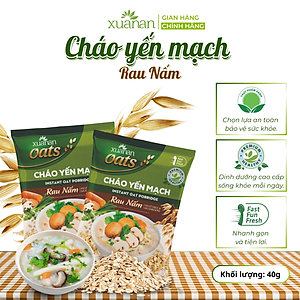 Thùng 30 Gói Cháo Yến Mạch Rau Nấm Xuân An 40G [chay dùng được] (Tặng Kèm 5 Gói)