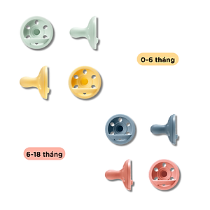Ty Ngậm Mô Phỏng Ti Mẹ Dành Cho Bé Từ 0 - 6 Tháng, 6 - 18 Tháng (Vỉ Đôi, Tách Lẻ)