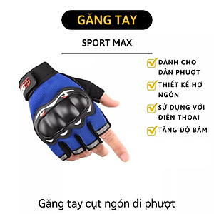 Bộ Găng Tay đi phươt, tập gym, thể thao , cá tính và mạnh mẽ đa năng Dành Cho Phượt Thủ , Gymer (Hở Ngón) - Màu Xanh Dương