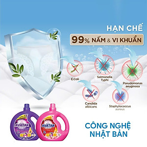 Combo 2 Can Nước Giặt Xả Vải Hương Hoa Anh Đào Avatar ( 2 kg/ Can )