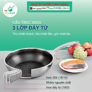 Bộ nồi chảo quánh inox FiveStar Plus 5 chiếc 3 lớp đáy liền inox 304 nắp kính, bảo hành 25 năm