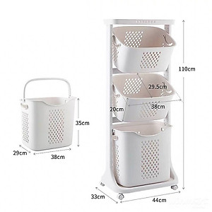 Kệ Nhựa Để Đồ Đa Năng 3 Tầng Có Bánh Xe Việt Nhật