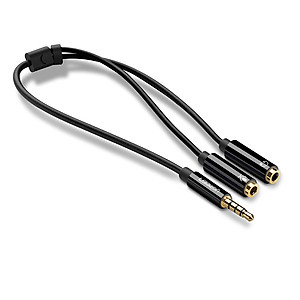 Dây chuyển đổi 3.5mm đực sang hai đầu 3.5mm cái (1 đầu hỗ trợ Mic, 1 đầu hỗ trợ tai nghe) UGREEN AV141 - Hàng chính hãng