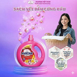 Combo 2 Can Nước Giặt Xả Vải Hương Hoa Anh Đào Avatar ( 2 kg/ Can )