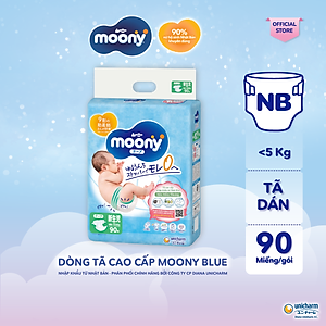 Tã Dán Sơ Sinh Cao Cấp Moony Nhật Bản NB 90 miếng