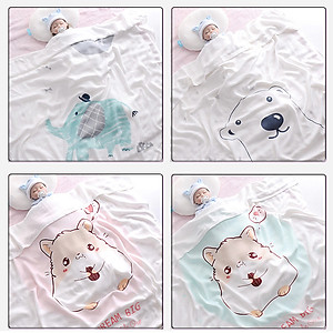 Chăn (mền) đũi cho bé từ sơ sinh đến tiểu học chất liệu sợi tre thiên nhiên và sợi Cotton, loại siêu mềm mịn, KT: 110x110cm, Bamboo Home - hàng chính hãng BBH05