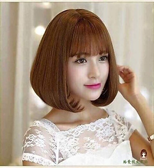  Tóc giả️️ nguyên đầu cúp víc ngắn cao cấp - Tặng lưới chùm tóc