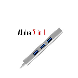 Hub sạc nhanh đa năng 7 in 1 chia cổng Type-C hiệu WIWU ALPHA A731HP thành cổng Type-C PD 3.0, 3 cổng USB 3.0, SD & Micro SD, cổng HDMI chuẩn 4k cho Macbook Pro / Smartphone đạt chứng nhận MFI - Hàng nhập khẩu