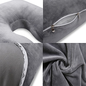 Gối chữ U cho bà bầu vải nhung mềm mịn cao cấp A kích thước 70 x 145 x 15 cm - giao mẫu ngẫu nhiên