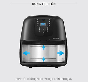 Nồi Chiên Không Dầu Điện Tử Lock&Lock EJF296BLK (7.2 Lít) - Kèm Chảo Nướng - Hàng Chính Hãng