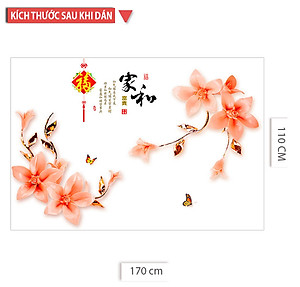 Decal dán tường ĐỖ QUYÊN AZALEA 3D CH2003 (170 x 110 cm)