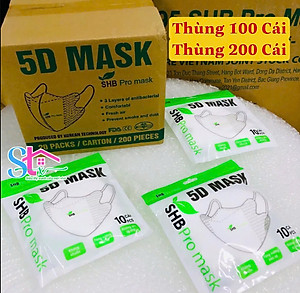 Thùng khẩu trang 5d SHB pro mask nguyên thùng, khẩu trang 5d mask hàn quốc cao cấp