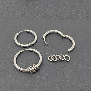 Bông tai nam nữ phối nhiều hình tròn mini phá cách