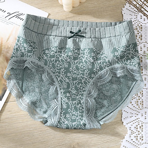 Combo 5 Chiếc Quần Lót Nữ Cạp Cao Cotton Kháng Khuẩn Phối Ren Nâng Mông Tôn Dáng - Quần Chip Nữ Không Đường Viền