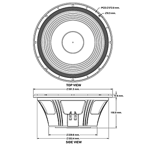 LOA RỜI PAUDIO 4 TẤC 15BM-300B (15") (1 cặp) - Hàng Chính Hãng