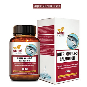 Viên Dầu Cá Hồi New Zealand Nutri Omega-3 Salmon Oil 60 Viên | Hỗ Trợ Sức Khỏe Mắt, Não, Tim - Nhập Khẩu Chính Hãng