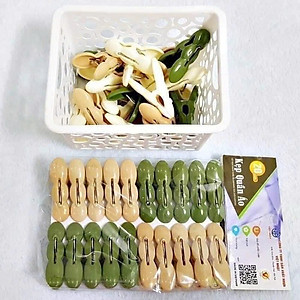 Vỉ 20 kẹp quần áo củ lạc nhựa Việt Nhật (2853), Kẹp phơi quần áo, phơi đồ tiện ích 