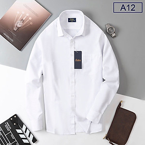 Áo sơ mi nam công sở trung niên dài tay trắng thương hiệu Anton- XA12