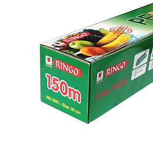 Màng bọc thực phẩm PE Ringo, An toàn, Dùng được trong tủ lạnh, lò vi sóng, có lưỡi cắt dạng trượt