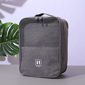 Túi Đựng Giày Dép Du Lịch 3 Ngăn Chất Liệu Chống Thấm Nước, Túi Để Giày Thể Thao Đa Năng Có Móc Gài Tay Kéo Vali Tiện Lợi - Hàng chính hãng