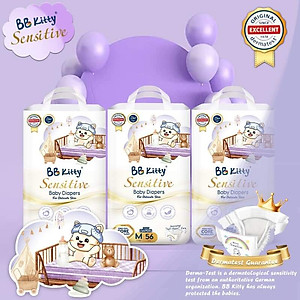 [L50]Tã/Bỉm Dán  BB KITTY SENSITIVE dành cho da Nhạy Cảm size L 50 miếng/ 09 - 14 kg mẫu mới