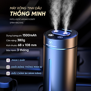Máy Khuếch Tán Tinh Dầu Air Humidifier Dành Cho Xe Ô Tô Có Hỗ Trợ Sạc Pin