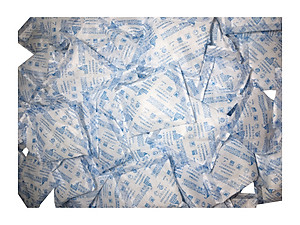 Túi hút ẩm Secco silica gel 5gr (khử mùi/hút ẩm)- 1kg (200 túi) - Chính hãng - Vải trắng - Chữ xanh logo