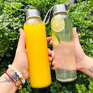 2 Bình thuỷ tinh Detox dài 500ml