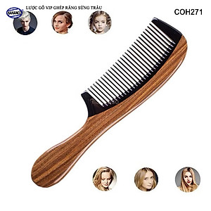 Lược Gỗ Thơm Ghép Răng Sừng Đen Cao Cấp HAHANCO (Đủ Mẫu) Kiểu Dáng Châu Âu- COH271