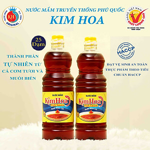 Nước Mắm truyền thống Kim Hoa Phú Quốc 25 độ đạm chai 1 Lít