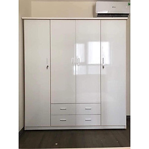 Tủ nhựa Đài Loan -  tủ quần áo nhựa 4 cánh Đài Loan màu Trắng  hồng  xanh dương  vân gỗ óc chó  vân gỗ