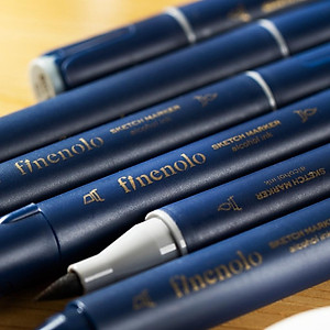 Bút Màu Marker Chuyên Nghiệp Hai Đầu Kèm Túi Vải Và Đế Họa Cụ Vẽ Tranh Cao Cấp Finenolo Deli - Phù Hợp Tô Màu Vẽ Tranh Manga Anime - EC184