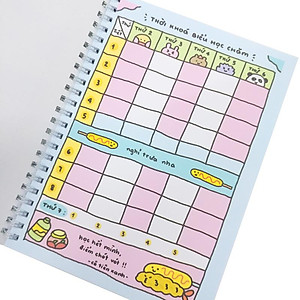 Sổ Tay Lò Xo A5 Kẻ Ô Vuông 100 Trang 100gsm - Cô Tiên Xanh - Cửa Hàng Bánh Kẹo