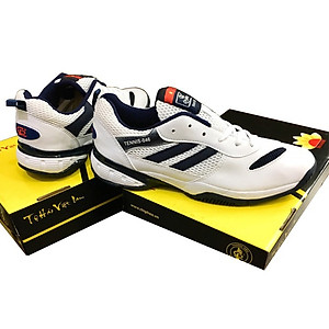 Giày Đánh Tennis Chí Phèo CP046 Màu Trắng Phối Đen