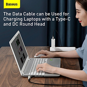 Cáp nguồn Baseus 1 for 2 Fast Charging Data Cable Type C to C + DC 100W - Hàng chính hãng