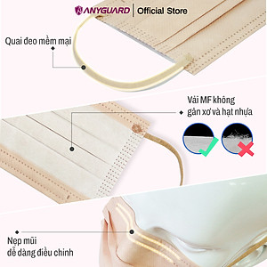 Hộp Khẩu Trang Y Tế ANYGUARD SENSE MAKE UP BASE Lọc 99% Vi Khuẩn, Màu Sắc Trendy, An Toàn Da Nhạy Cảm Dành Cho Người Lớn (Hộp 30 Chiếc Hồng Cam Đất)
